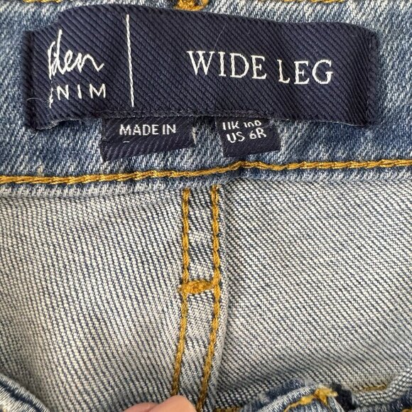 Boden Denim Jeans Wide Leg Size 6 Womens Pants High Rise Mom Jean Blue - Picture 4 of 8